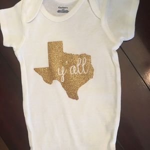 Gold Texas Y'all Onesie