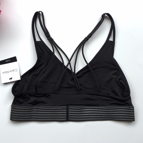 Black CK Strappy Bralette - Picture 3 of 4