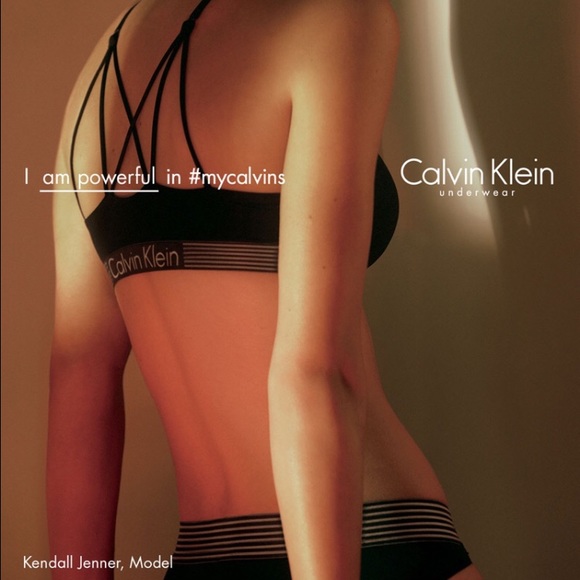 Black CK Strappy Bralette - Picture 4 of 4