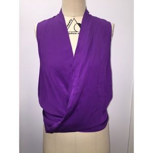 DVF sleeveless silk blouse - violet - SZ 0