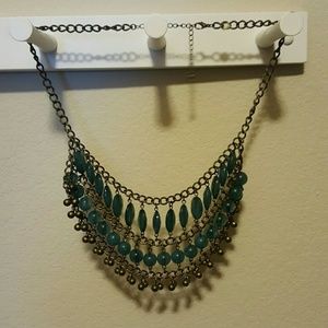 Teal and Gold Necklace