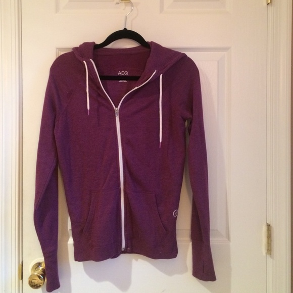American Eagle Outfitters Tops - AE Purple Lace-back Sweatshirt