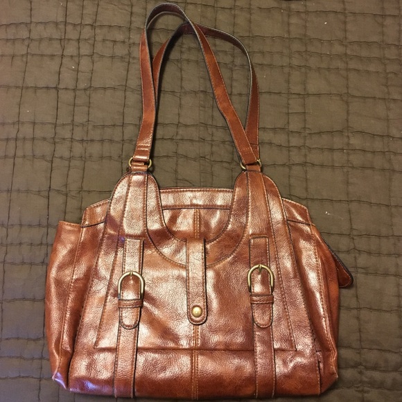 Brown/cognac  leather purse - Picture 1 of 4