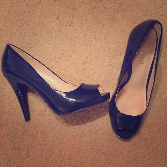 Royal Blue Nine West Peep Toe Heels