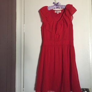 Red figure flattering dress