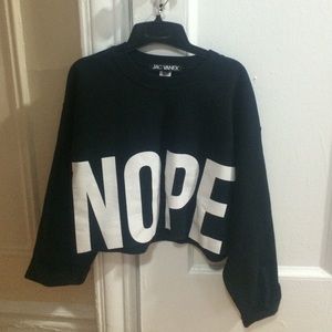 Jac Vanek "Nope" Cropped Sweater
