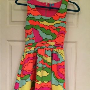 Neon cloud skater dress