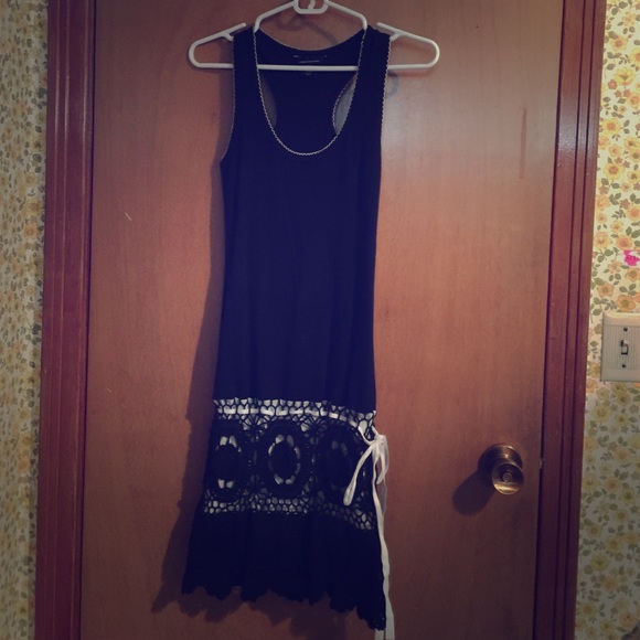 Moda International Black Racerback Crochet Dress