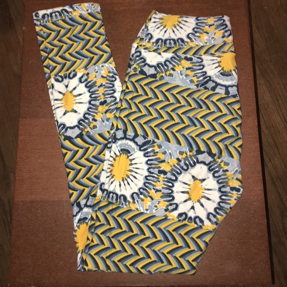 LuLaRoe leggings. Blue and yellow.
