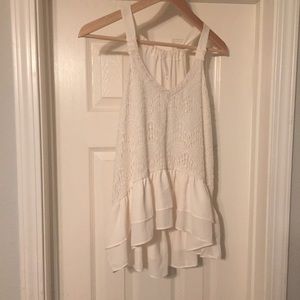 Cream lace tank top