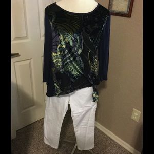 Chico's size 3 (14-16) peacock top