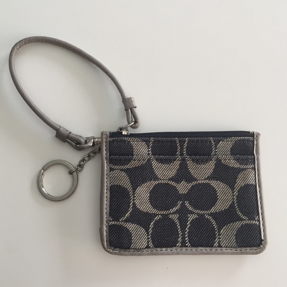 Coach monogram ID/credit card wristlet