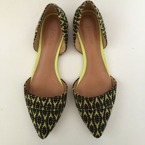 J Crew Point Flats with fun pattern