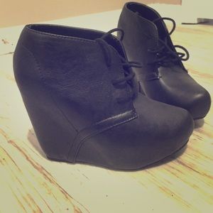 Super low wedge booties