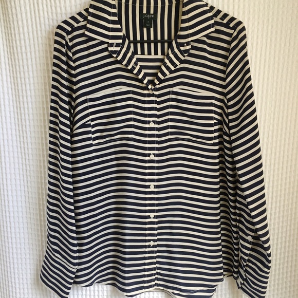 J. Crew striped navy gorgeous button up