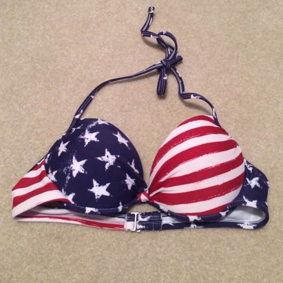 American flag push up bikini top