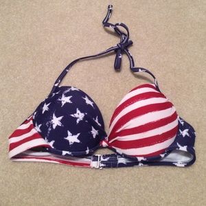 American flag push up bikini top