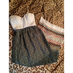 Maxi dress w/ chiffon material on bottom