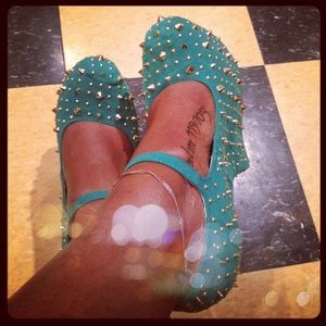 Five-Inch Studded Heel-less Shoes