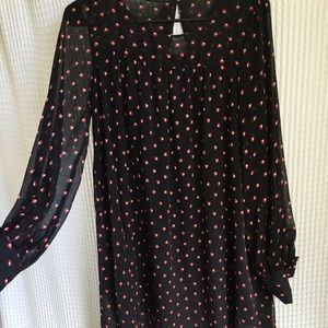 Black dress with small dot pattern