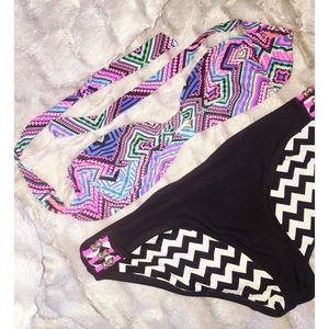 Strapless colorful bikini