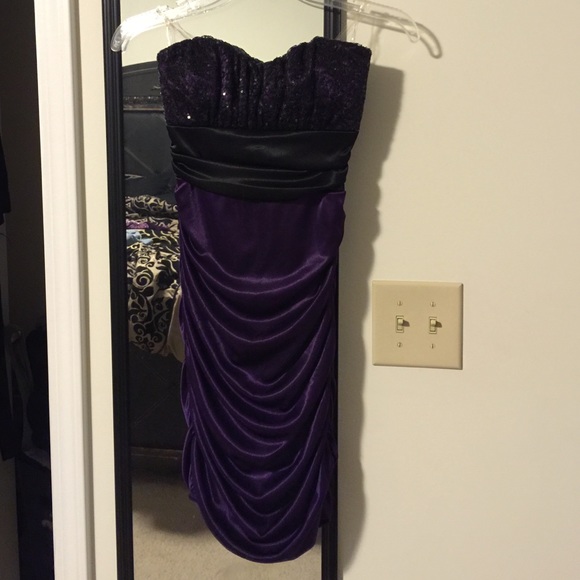 Sequence purple and black dress