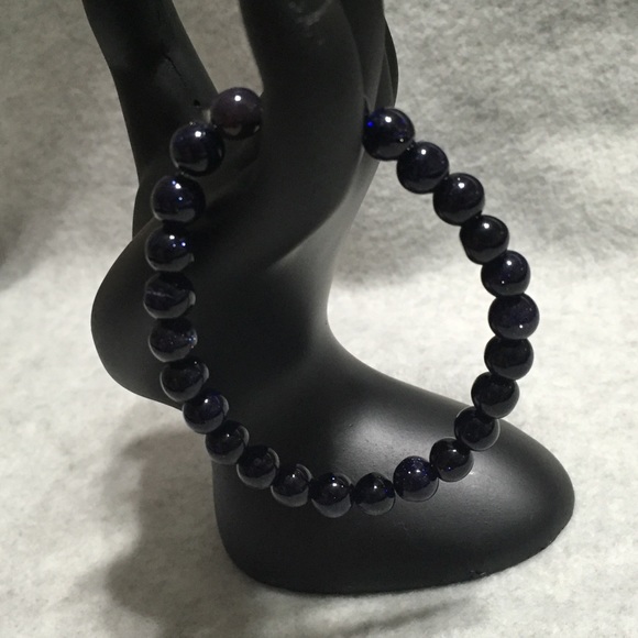 8mm Natural Stone Bracelet ~ Blue Sand Stone