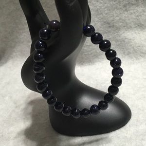 8mm Natural Stone Bracelet ~ Blue Sand Stone