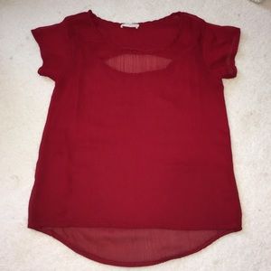 Shear Red Body Central Blouse