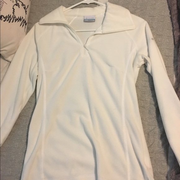 Columbia Sportswear White Fleece 1/4 Zip Longsleev