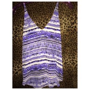 Blue and white tank top