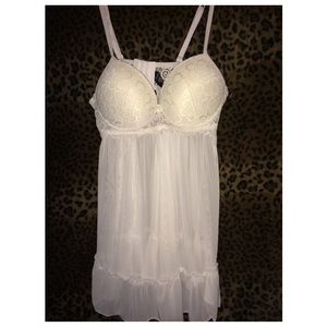 White lace night gown teddy