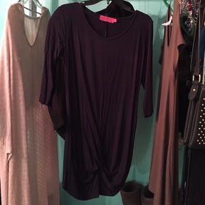 Navy blue short knot dress