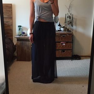 H&M Navy Blue Maxi Skirt