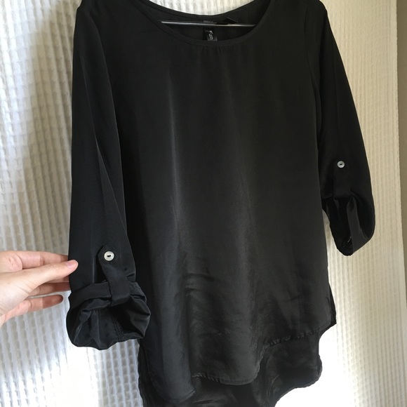 Black satin shirt