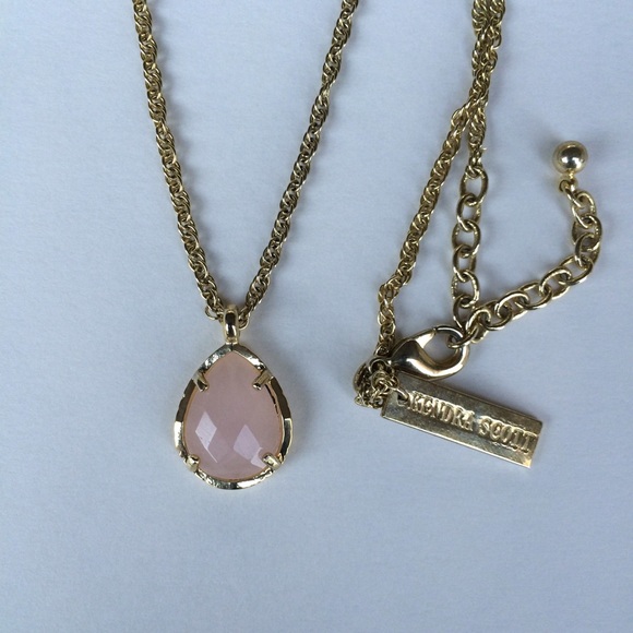Kendra Scott Kiri Necklace with Light Pink Stone