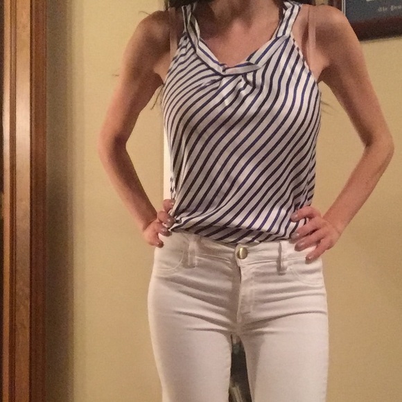 Striped Limited navy and white tank
