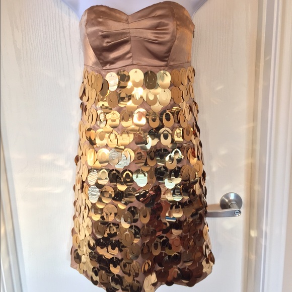 Express gold dress