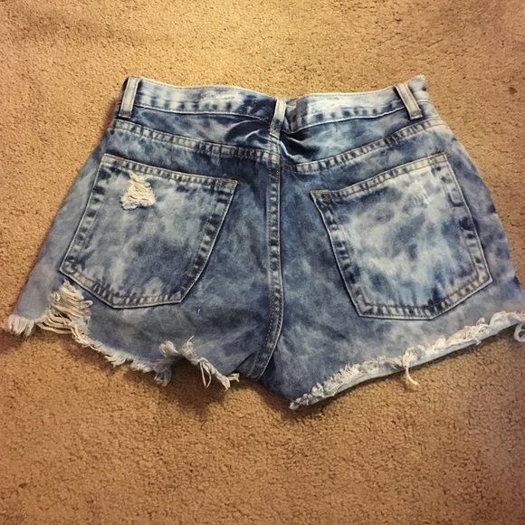 High Waisted Ripped Jean Shorts - Picture 2 of 4