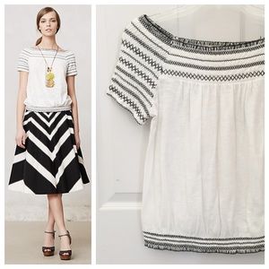 Anthropologie Smocked Maricopa Tee Top