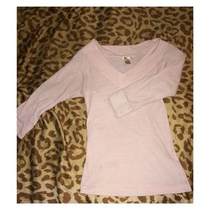 Baby pink quarter length sleeve tee