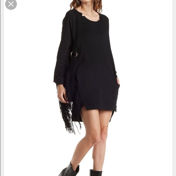 Sweatshirt dress in black