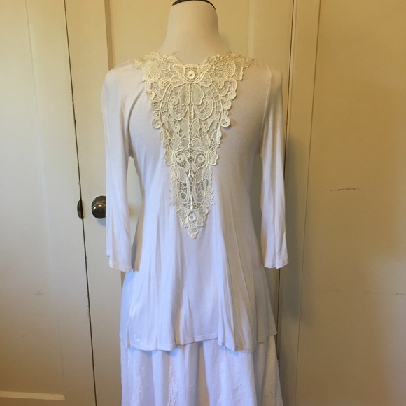 Arden B Light Cardigan with Lace Back - Picture 2 of 3