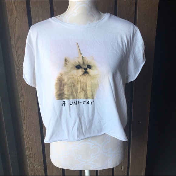 ASOS Cropped T-Shirt with Uni-Cat Print