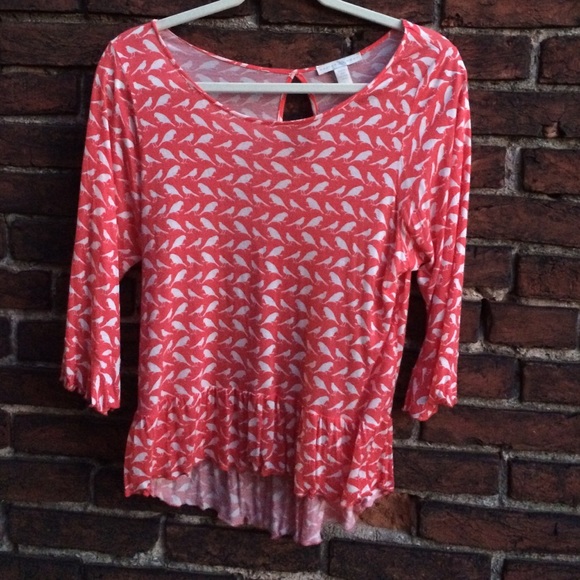 Anthropologie Weston wear 3/4 sleeve ruffle top