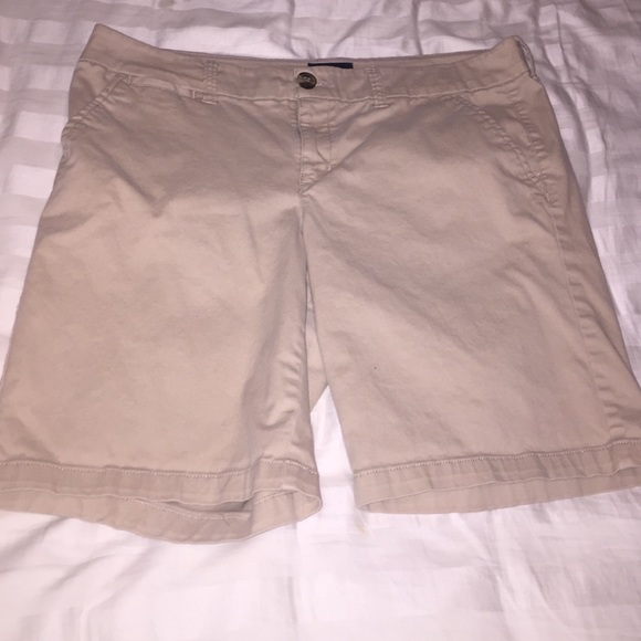 Tan Bermuda shorts!