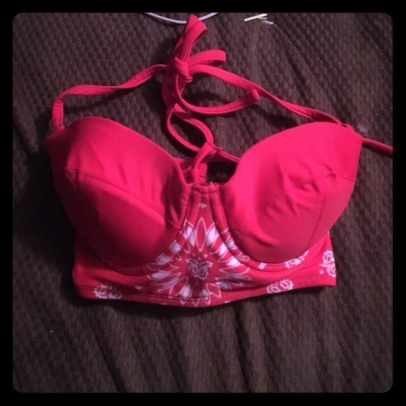 Bandana print padded bikini top