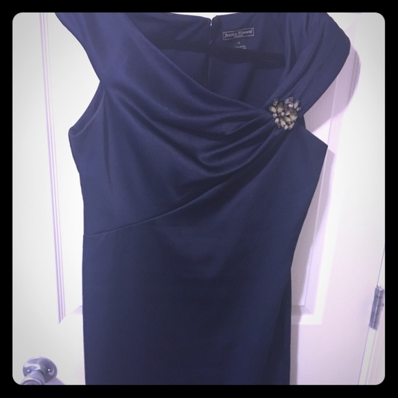 Navy Sheath dress satin finish