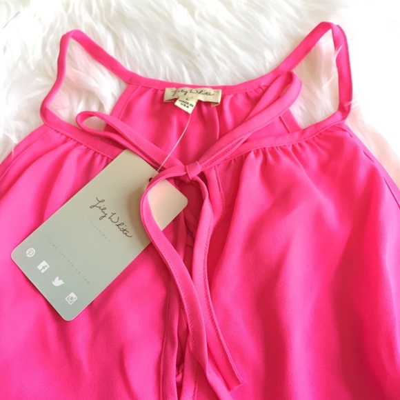 •Lily White Lace-Up Tank• - Picture 4 of 4