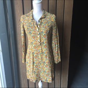 Vintage 1960s Floral Hippie Dress